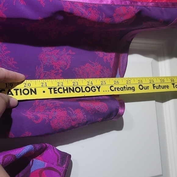 Maggie Shepherd Vintage 80's Patchwork Purple Asymmetrical Tunic Blouse - Picture 10 of 11